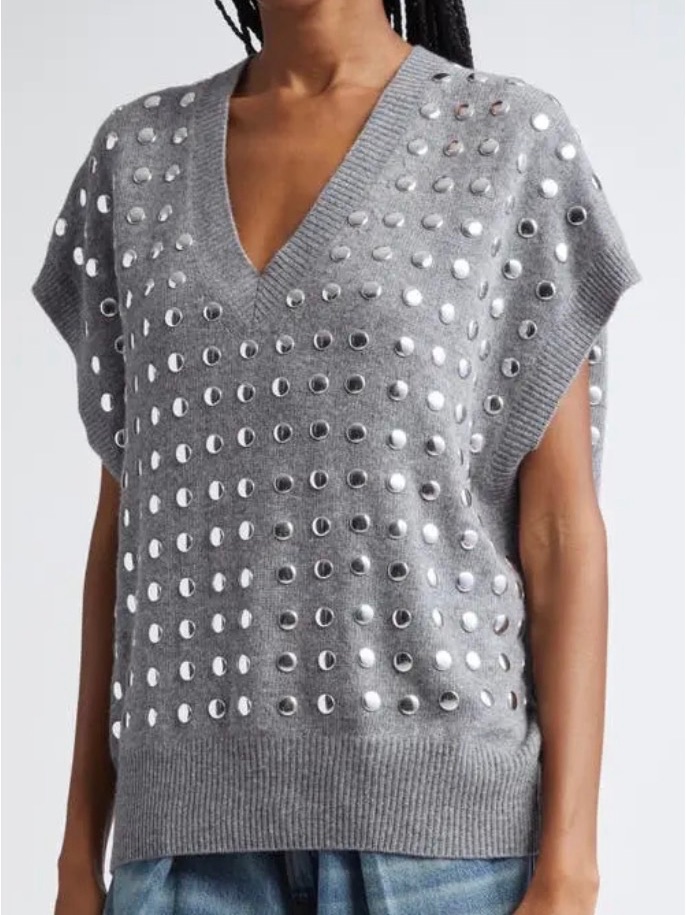 Haikure Geri Studded Cotton Sweater Vest